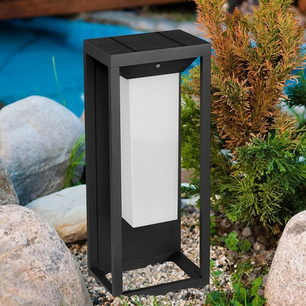 2W LED Solar Bollard Wall Light SAMSUNG CHIP Grey Body 3000K