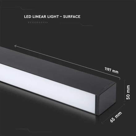 LED Linear Light SAMSUNG CHIP - 40W Surface Black Body 6500K