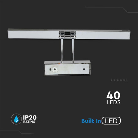 LED Лампа За Картина 8W 3000К Подвижна Хром 455мм SKU 213984 V-TAC