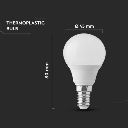 LED Bulb - SAMSUNG CHIP 6.5W E14 P45 Plastic 4000K