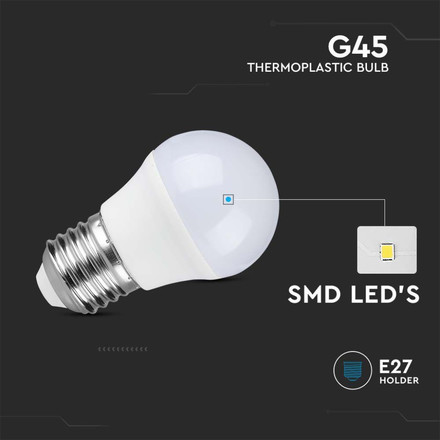 LED Крушка E27 6.5W 3000K G45 SAMSUNG ЧИП SKU 21866 V-TAC