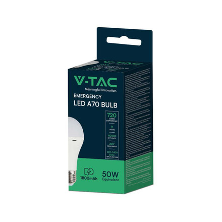 LED Bulb - 9W E27 A70  Plastic Emergency Lamp 4000K