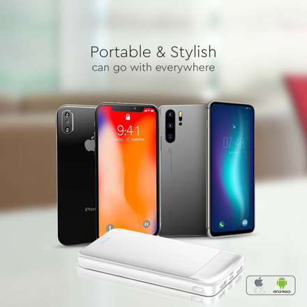 Външна Батерия Бързо Зареждане Бяла 10000mAh SKU 7834 V-TAC