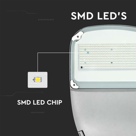 LED Соларна улична лампа 50W 4000K SAMSUNG чип Бяло тяло SKU 7837 V-TAC