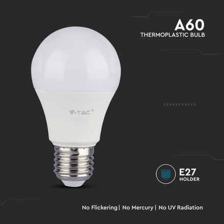 LED Bulb - 10.5W E27 A60 Thermoplastic 3000K