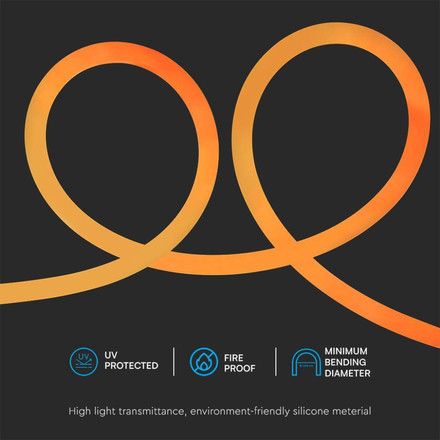 Neon Flex 12W Амбър SKU 6873 V-TAC