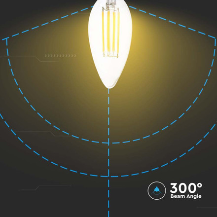 LED Крушка E14 5.5W 4000K Кендъл Filament Димиращ SKU 7807 V-TAC