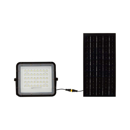 10W LED Solar Floodlight 6400K Replaceable Battery 3m Wire Black Body