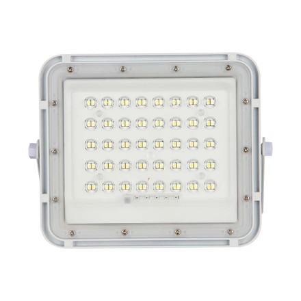 10W LED Соларен Прожектор 6400K Сменяема Батерия Бяло Тяло SKU 7841 V-TAC