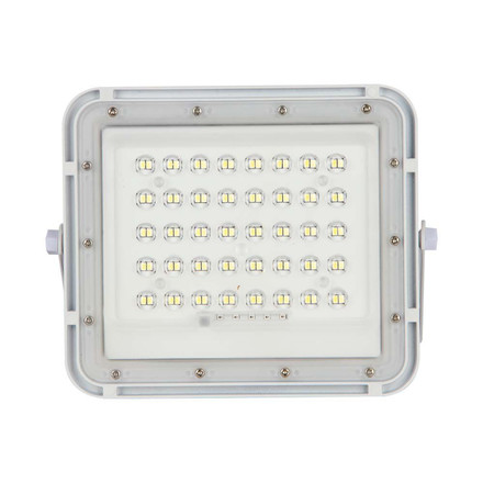 10W LED Соларен Прожектор 4000K Сменяема Батерия Бяло Тяло SKU 7842 V-TAC
