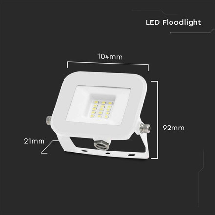 10W LED Floodlight SMD SAMSUNG CHIP PRO-S White Body 4000K