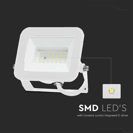 LED Прожектор 20W 4000K SAMSUNG ЧИП Бял PRO-S SKU 10018 V-TAC