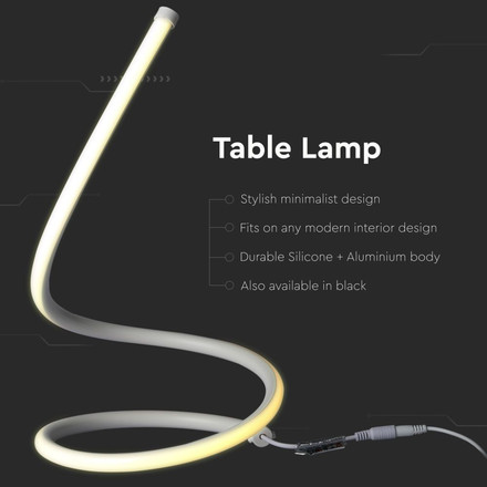 17W LED Designer Table Lamp With EU Plug Cord + Switch White 3000K