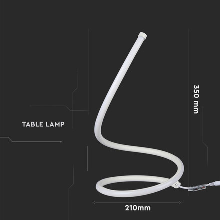 17W LED Designer Table Lamp With EU Plug Cord + Switch White 3000K