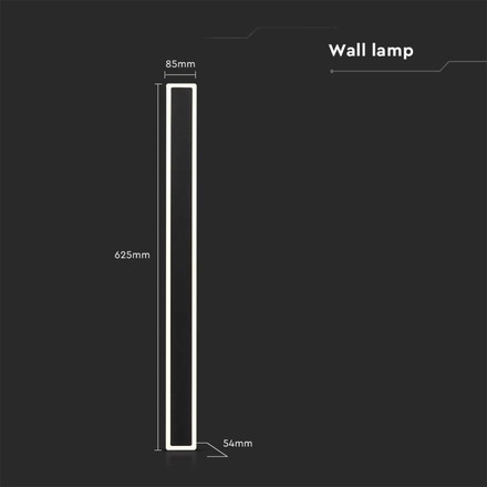 17W LED Wall Lamp Black Body 3000K IP54