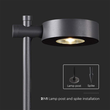7W LED Bollard Lamp Black Body 4000K IP54