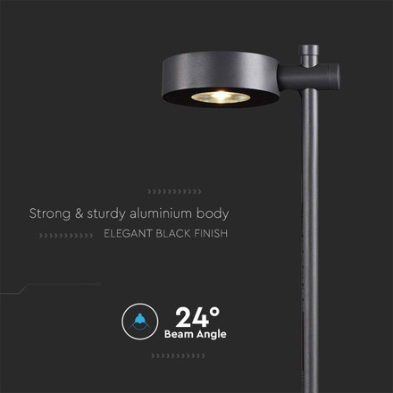 7W LED Bollard Lamp Black Body 4000K IP54