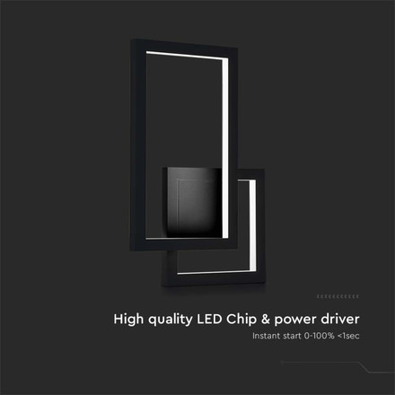 20W LED Wall Lamp Black Body 4000K IP54