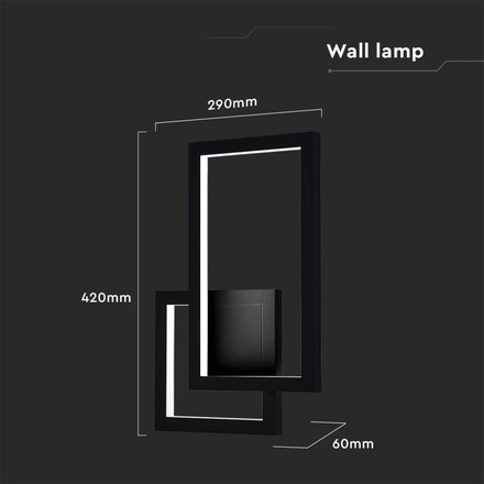 20W LED Wall Lamp Black Body 4000K IP54