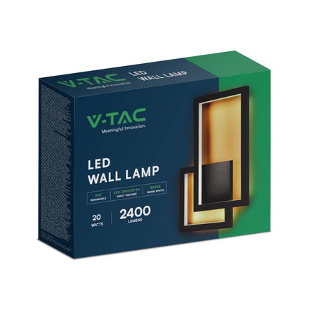20W LED Wall Lamp Black Body 4000K IP54