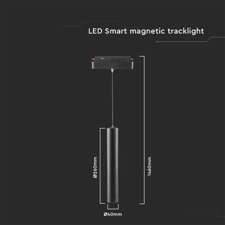 8W LED SMART Hanging Pendant Light Black Body 3IN1
