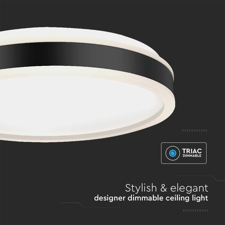 LED Осветител 48W Димиращ Черен 3в1 Кръг SKU 6911 V-TAC
