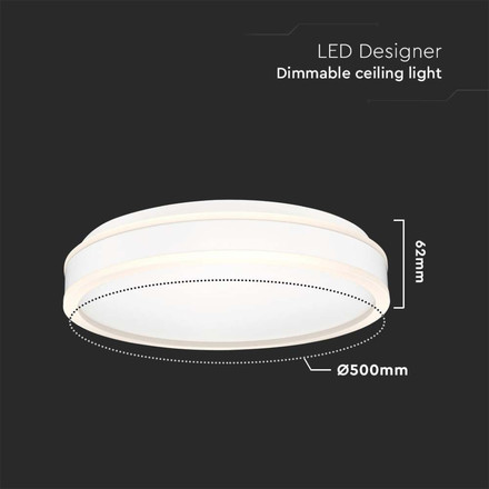 48W LED Designer Light Triac Dimmable White Round 4000K