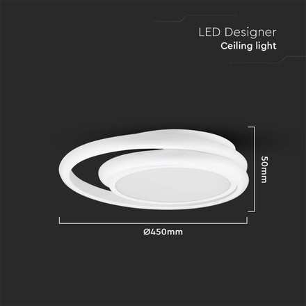 38W LED Designer Light White Double Round 4000K