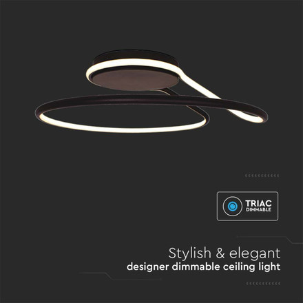 54W LED Designer Light Triac Dimmable Black Round 4000K