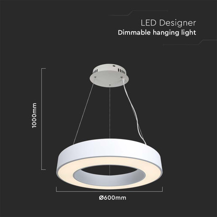 50W LED Designer Hanging Light Triac Dimmable 4000K White