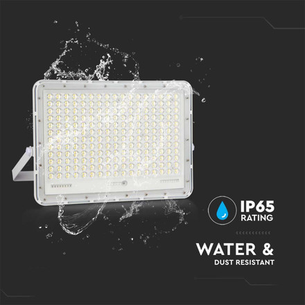 30W LED Solar Floodlight 6400K Replaceable Battery 3m Wire White Body