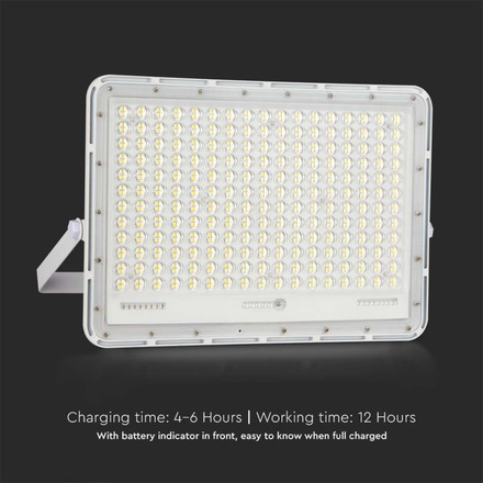 30W LED Solar Floodlight 4000K Replaceable Battery 3m Wire White Body