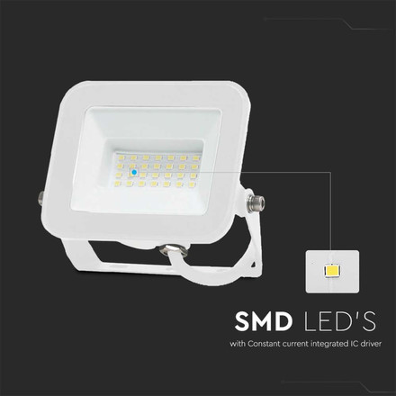 30W LED Floodlight SMD SAMSUNG CHIP PRO-S White Body 3000K