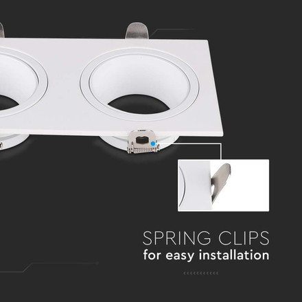 Луничка Двоен Корпус GU10 Метал Бял SKU 10298 V-TAC