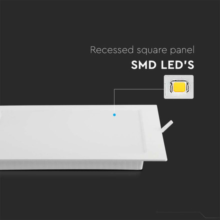LED Панел 18W 3000К Квадрат SKU 10486 V-TAC