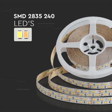 LED Strip SMD 2835 - 240LED  Double PCB 15mm 3in1 21W/M