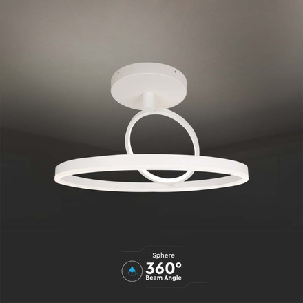 38W LED Designer Ceiling Light White 500*200MM Double Round 3000K