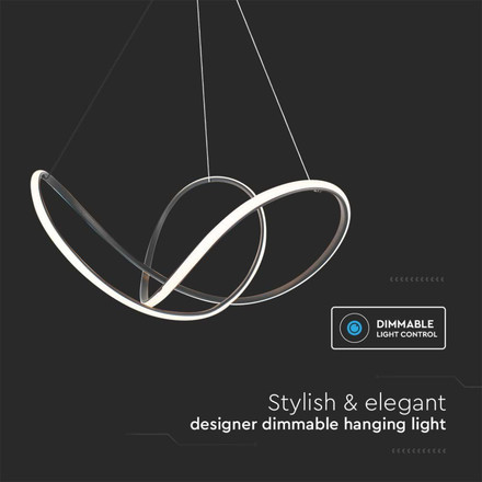 LED Полилеи 49W 3000K Черен SKU 15340 V-TAC