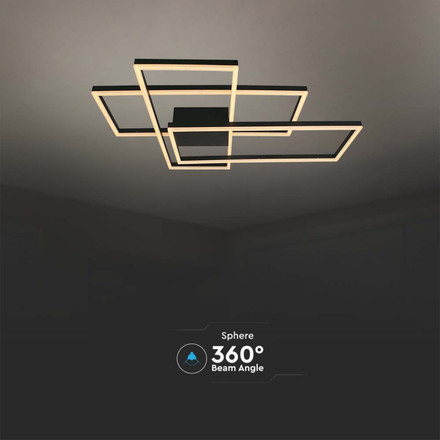 47W LED Designer Ceiling Light ( L90*W67*9CM) 3000K Black Body