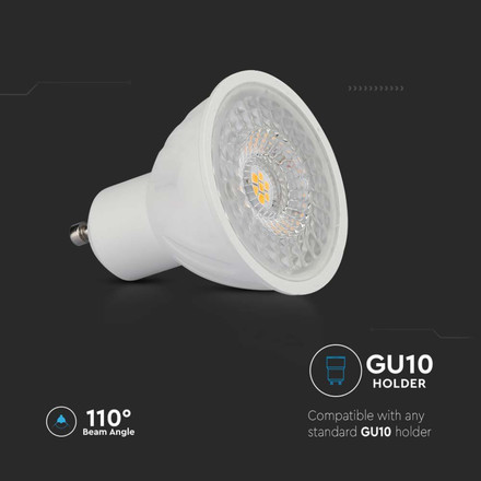 LED Spotlight SAMSUNG CHIP - GU10 6W  Ripple Plastic 110°D 3000K