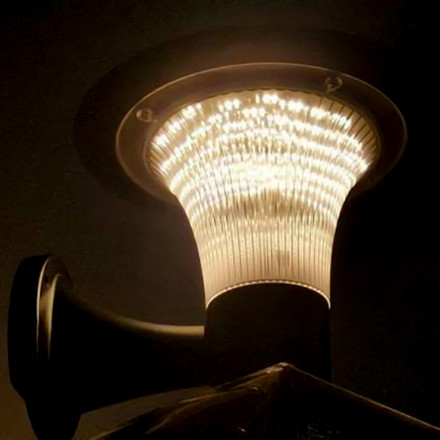 15W LED Solar Wall Light Diamond LiFePO4 Battery 3.2V 6000mA CCT: 6000K+4000K Black