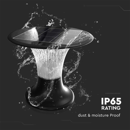 LED Соларна Наземна Лампа 15W Диамант Черна CCT SKU 23005 V-TAC