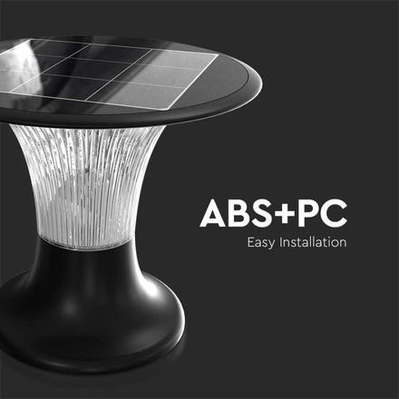 LED Соларна Наземна Лампа 15W Диамант Черна CCT SKU 23005 V-TAC