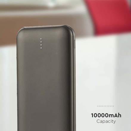 Външна Батерия 10000mah 2A 30CM Тип C Кабел Сива SKU 23037 V-TAC