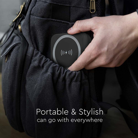 Магнитна Безжична Външна Батерия 10000mah С Метален Ринг Черна SKU 23038 V-TAC
