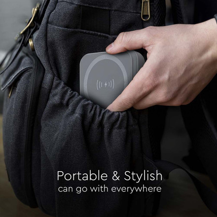 Магнитна Безжична Външна Батерия 10000mah С Метален Ринг Сива SKU 23040 V-TAC