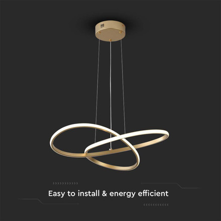 LED Полилеи 20W 3000K Ф500 Златиста SKU 8014 V-TAC