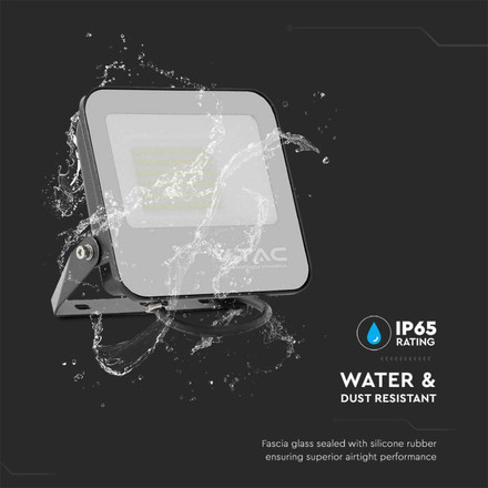 LED Прожектор 50W 6400K 185LM на ват SAMSUNG ЧИП Черен SKU 9893 V-TAC