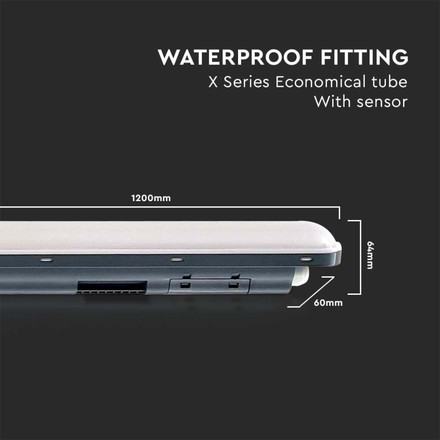 LED Влагозащитено тяло 36W 4000K 1200mm 120LM на ват X-Серия Сензор SKU 10213 V-TAC