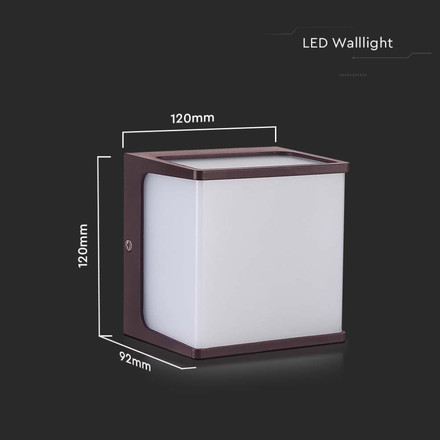 8W LED Wall Light Brown Body IP65 4000K